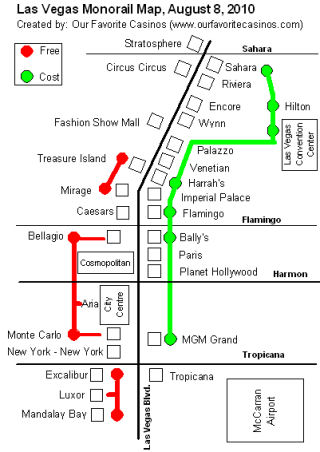 las vegas nevada on map. Monorail map for Las Vegas,